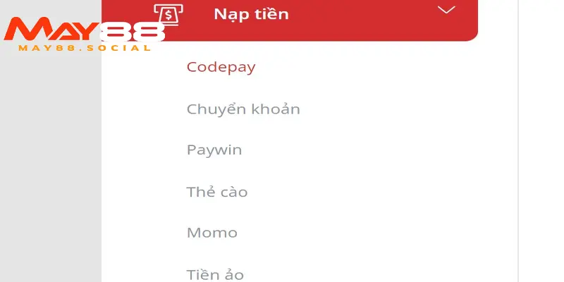 Nạp tiền may88 Ưu điểm khi thực hiện nạp tiền May88