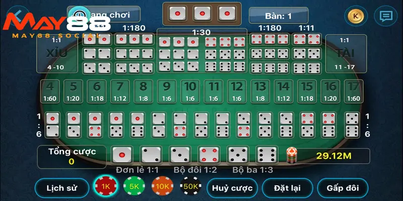 Tài xỉu – Trò chơi cá cược phổ biến nhất tại May88 tai xiu 3